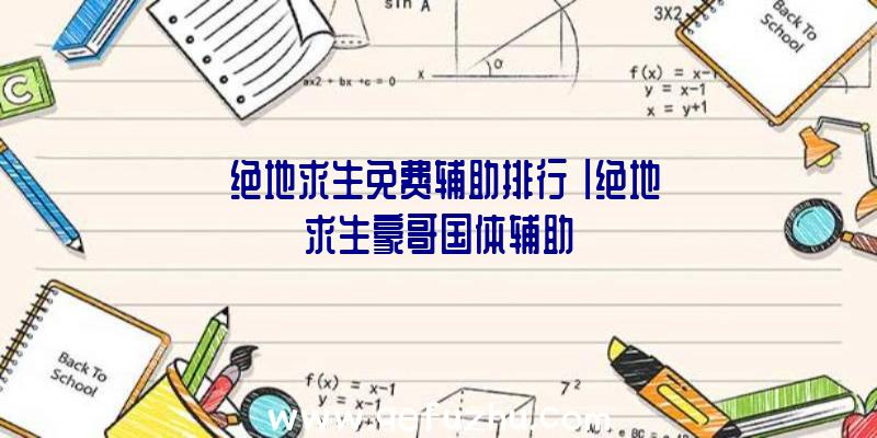 「绝地求生免费辅助排行」|绝地求生豪哥国体辅助